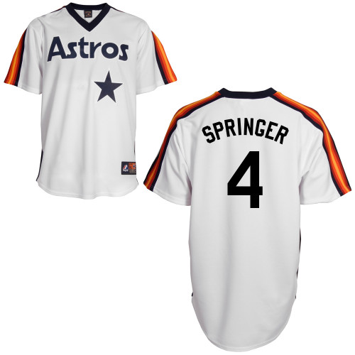 George Springer #4 Youth Baseball Jersey-Houston Astros Authentic Home Alumni Association MLB Jersey